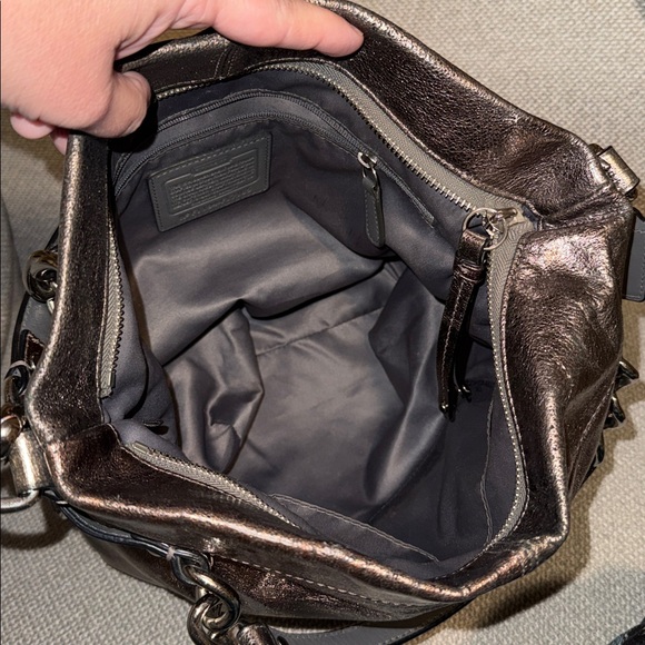 Coach Brooke Metallic Leather Shoulder Bag - Picture 14 of 16
